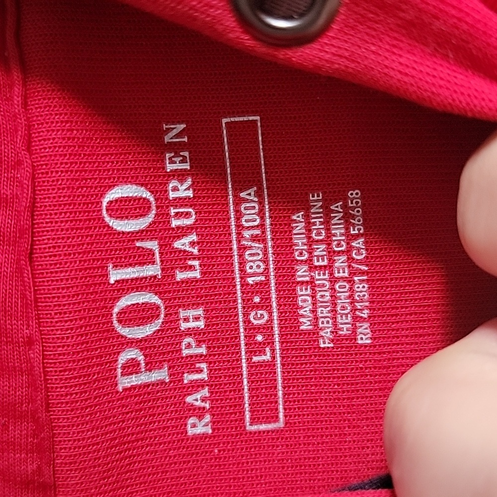 Polo by Ralph Lauren Men's Red and Navy Hoodie - Picture 6 of 7